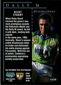 1995 Dynamic ARL Series 3 #071 Ricky Stuart Back